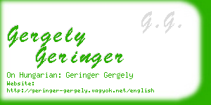 gergely geringer business card